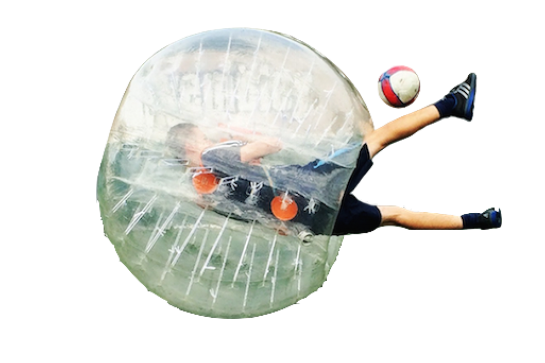 Soapy football, a combination of football and laughter
